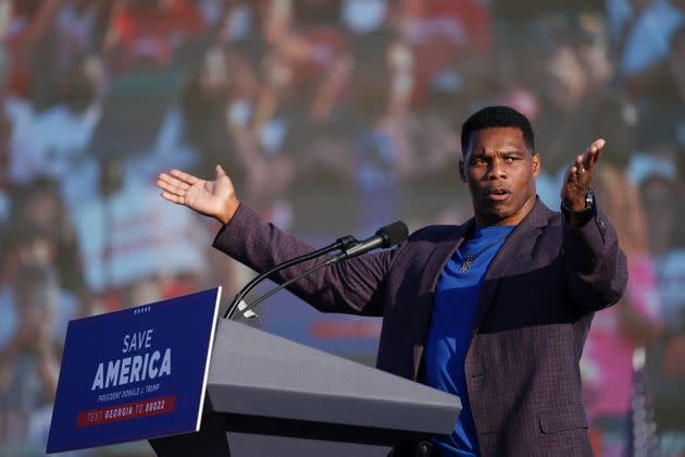 Republican Senate candidate Herschel Walker speaks at a rally featuring former President Donald Trump on Sept. 25 in Perry, Georgia.  (Photo: Sean Rayford/Getty Images)