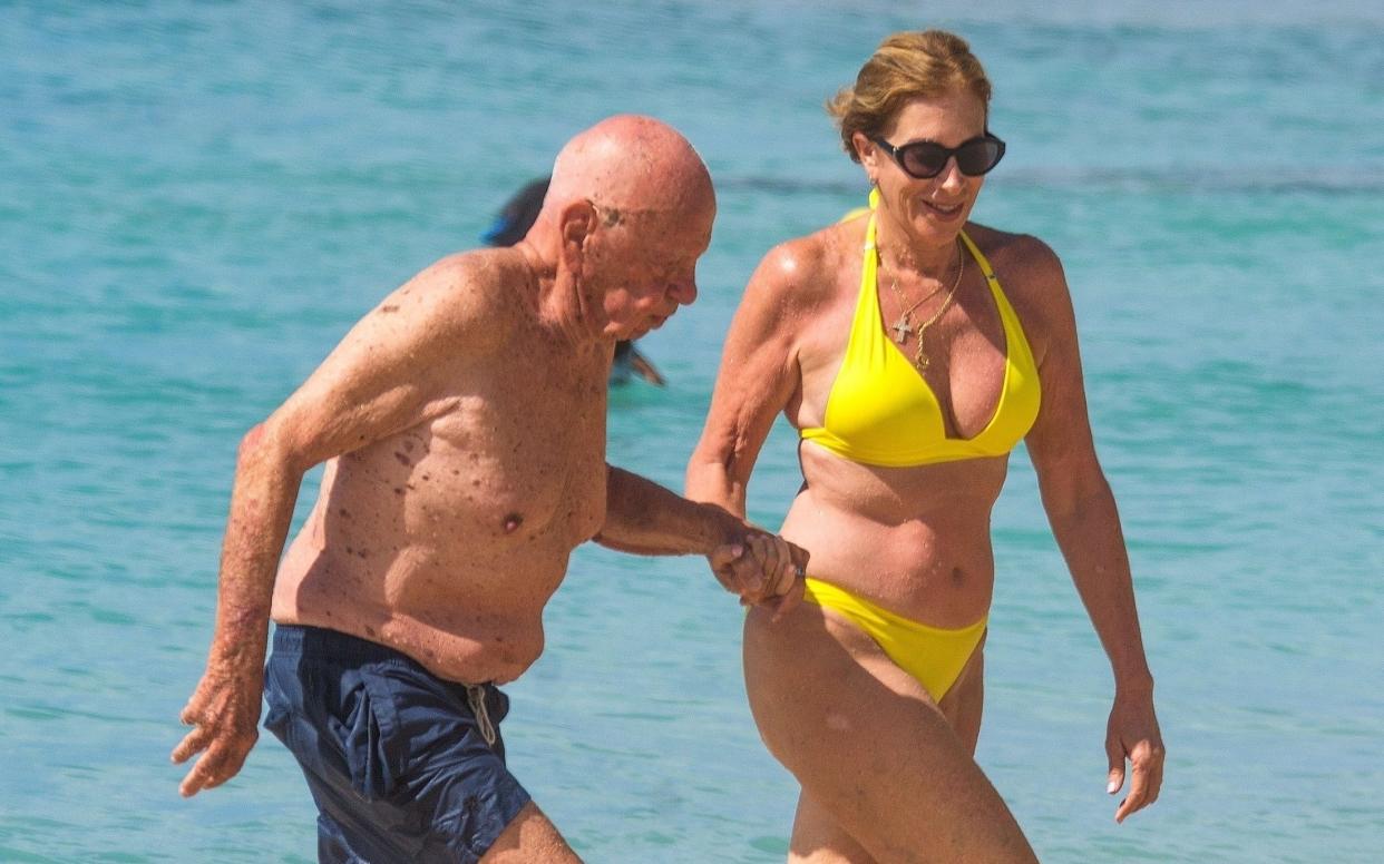 Rupert Murdoch, earlier this year on holiday in Barbados with Ann-Lesley Smith - CHRISBRANDIS.COM / BACKGRID