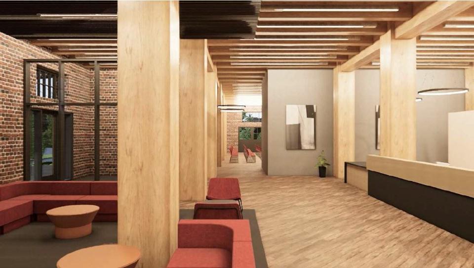 A rendering envisions the interior of the redeveloped Carpenter Paper building, 106 Southwest Seventh St.