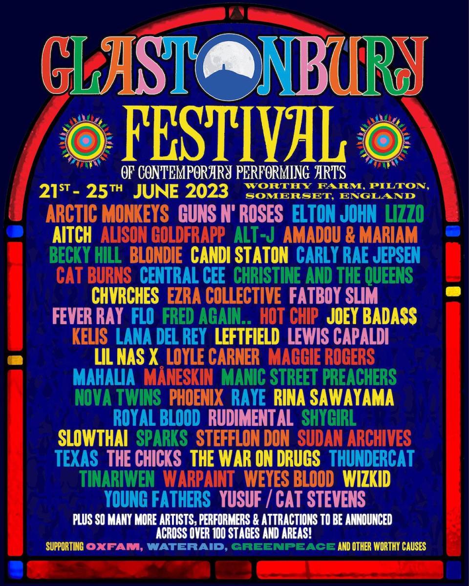glastonbury 2023 festival of the year lineup poster annual report