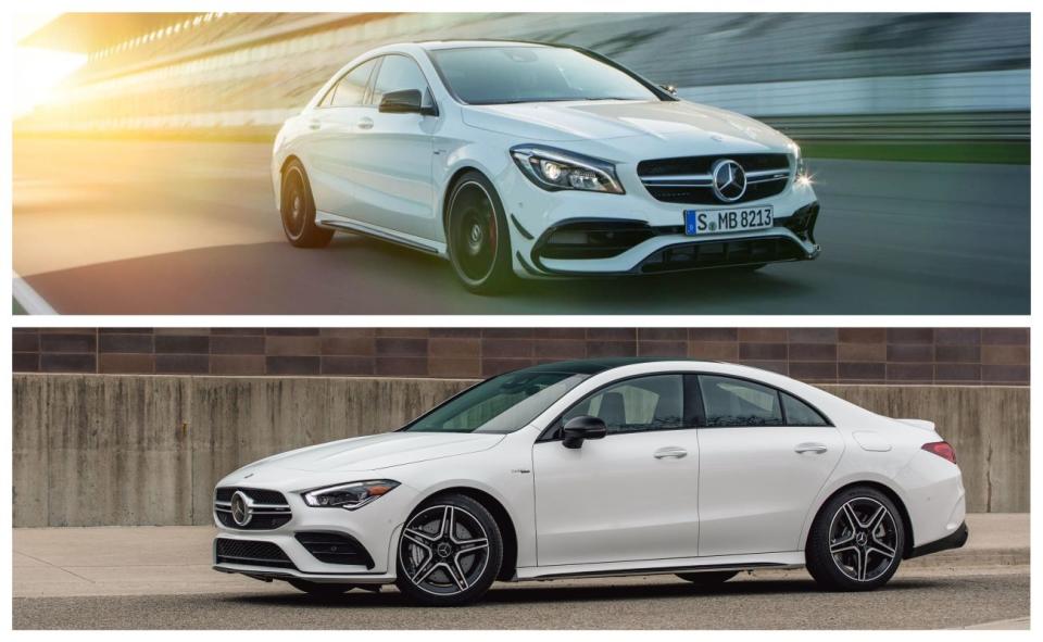 Sedan: 2017 Mercedes-AMG CLA45 4Matic and 2020 Mercedes-AMG CLA35 88 dBA(tie)