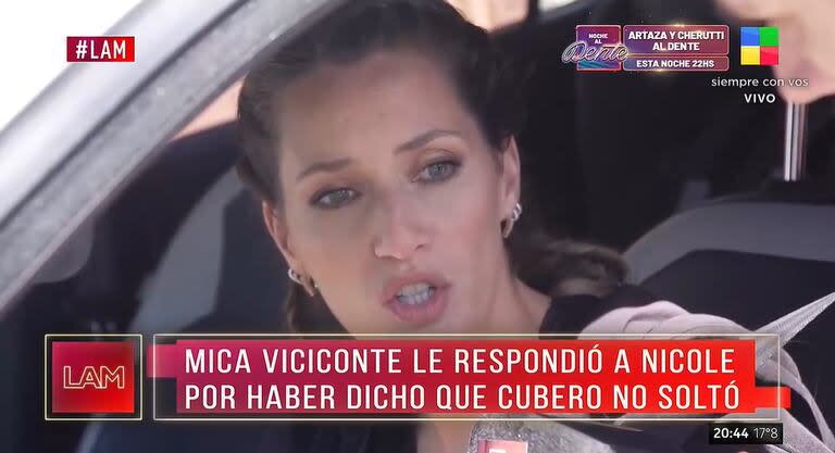 Mica Viciconte le contestó a Nicole Neumann (Foto: captura tv)