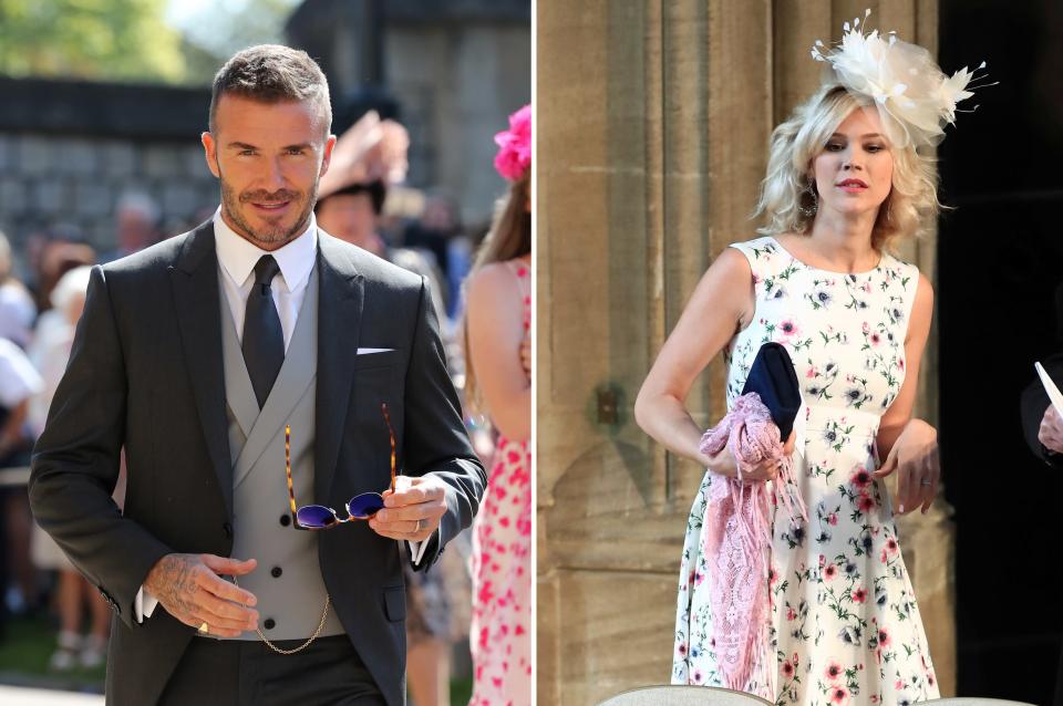 David Beckham and Joss Stone at St George’s Chapel at Windsor Castle for the wedding of Meghan Markle and Prince Harry. (PA)