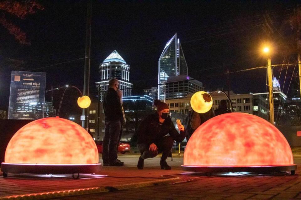 Just South of the Uptown was “Light Beans” by Luvly Moon, one of a series of art installations in 2021’s I Heart Rail Trail: Lights displays.