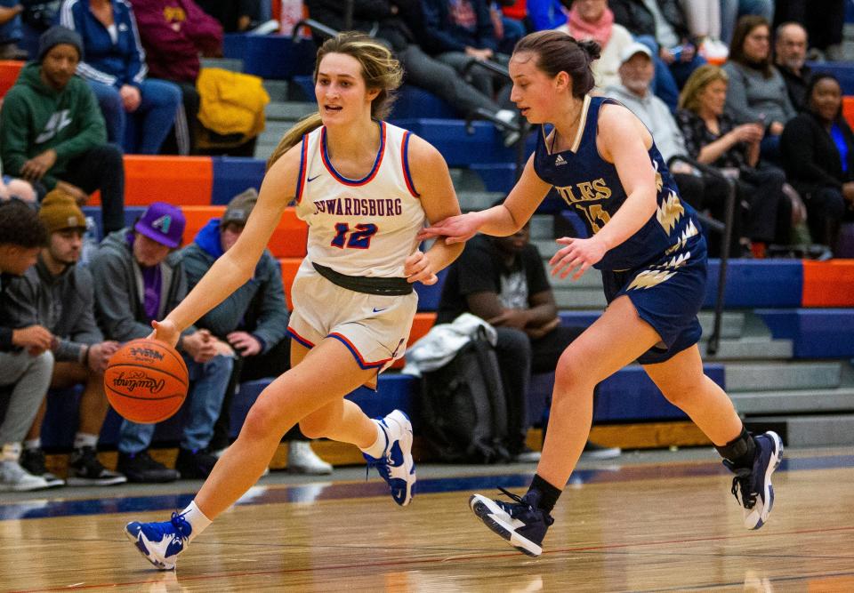 Edwardsburg girls basketball player Macey Laubach was honored on two All-State teams.
