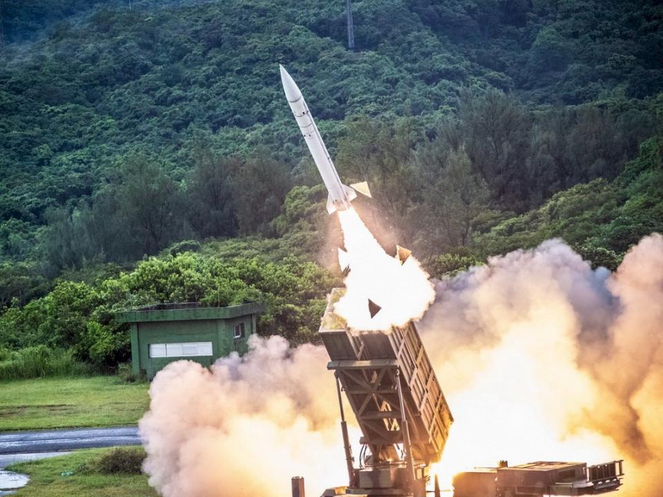 漢光36號演習，空軍防空部射擊天弓一型防空飛彈 (國防部提供)