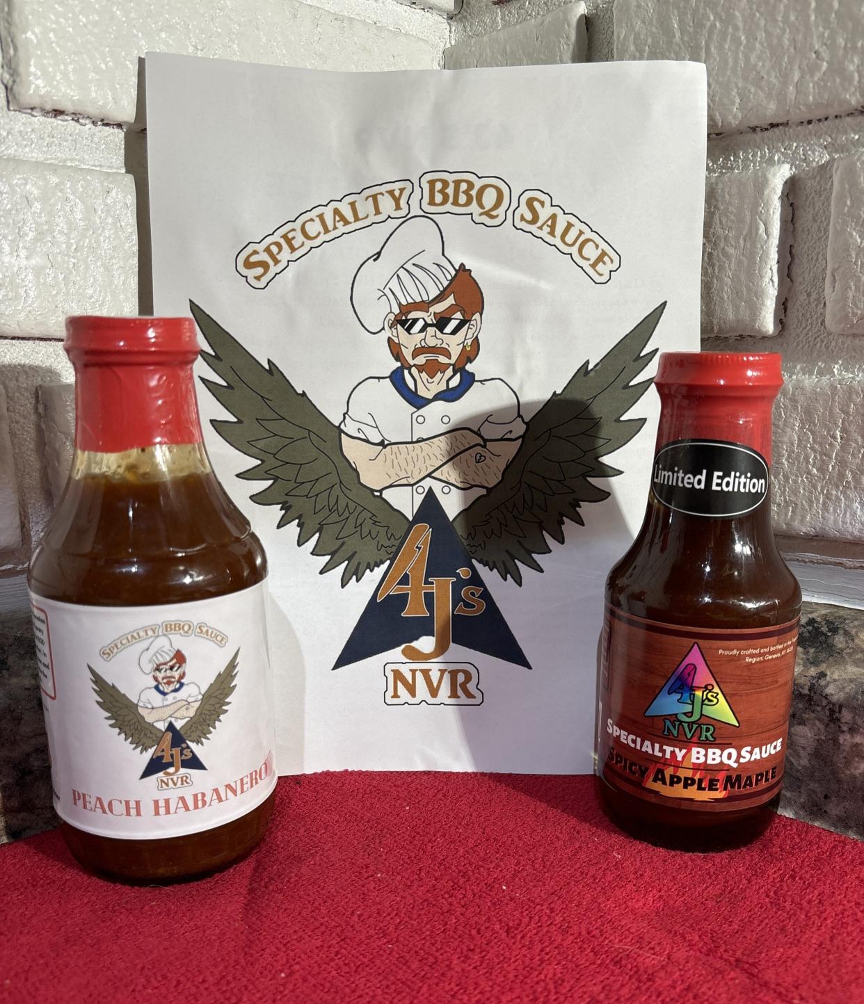 Peach habanero and spicy apple maple are gluten-free barbecue sauces, as are other of 4J’s NVR Specialty BBQ Sauce products. Fruit, not vinegar, are their keys to flavor.