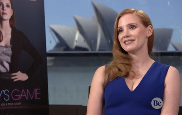 Jessica Chastain spoke to Be exclusively about her new movie Molly's Game, touching on the theme of abuse of power. Source: Be