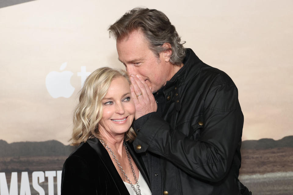 The longtime couple showing some PDA at an event on Jan. 10, 2024. (Leon Bennett / WireImage)