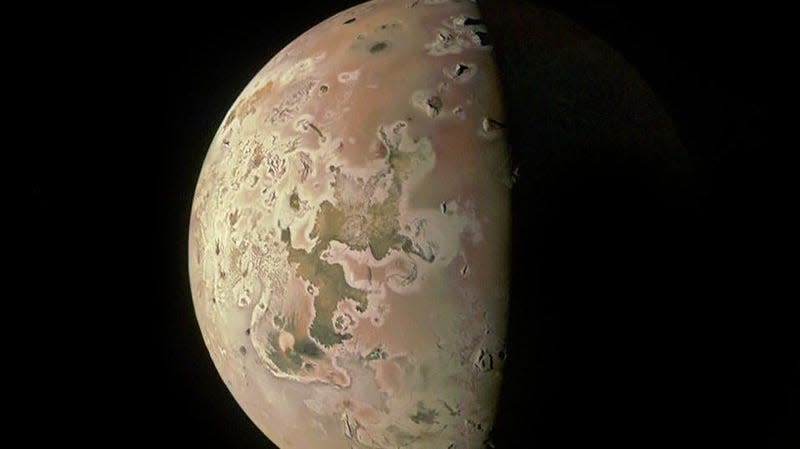 Jupiter’s Moon Io, as imaged by NASA’s Juno spacecraft.