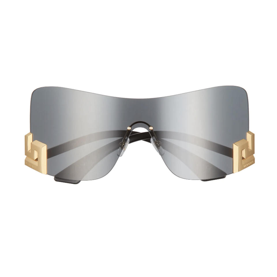 Versace 40mm Irregular Shield Sunglasses