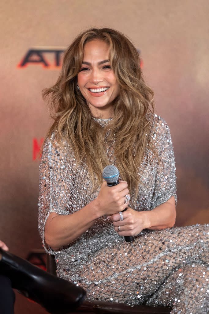 Jennifer Lopez promoting her movie “Atlas” in Mexico City. ISAAC ESQUIVEL/EPA-EFE/Shutterstock