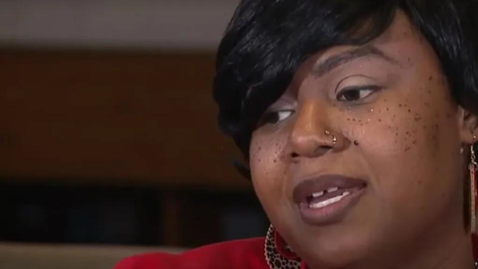 Linyka Brown, the mother of Brey’anna Brown, discusses the confrontation that resulted in her daughter suffering a broken nose. (Photo: Screenshot/YouTube.com/KSHB 41)