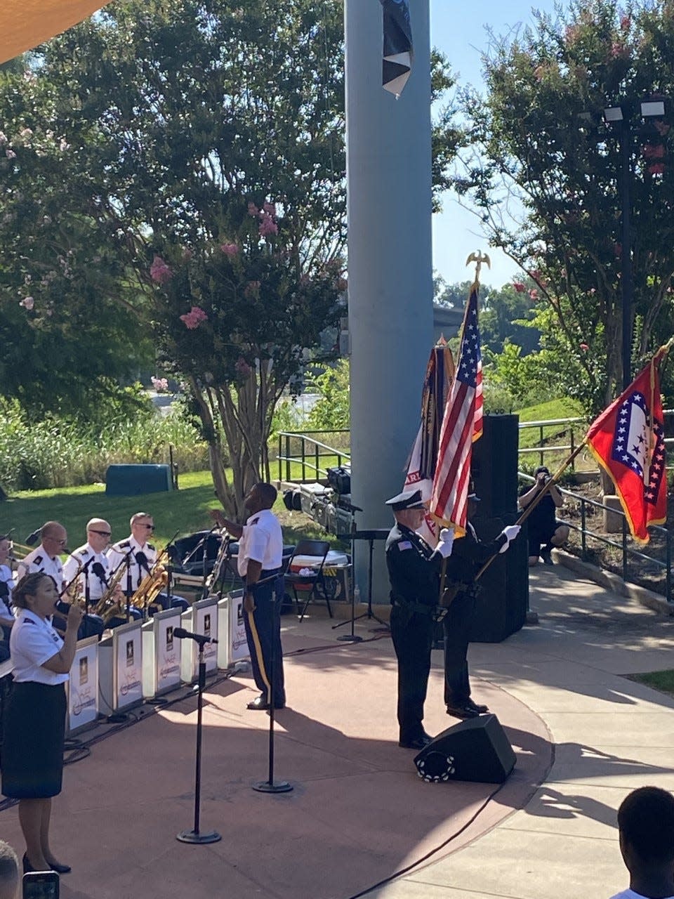 Officers present the colors at the start of Sunday's Juneteenth celebration.