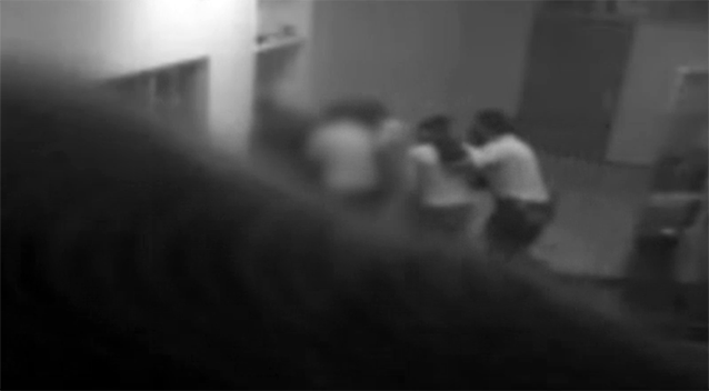 A still taken from the 2014 video of six teens being gassed in the centre's isolation wing. Photo: ABC