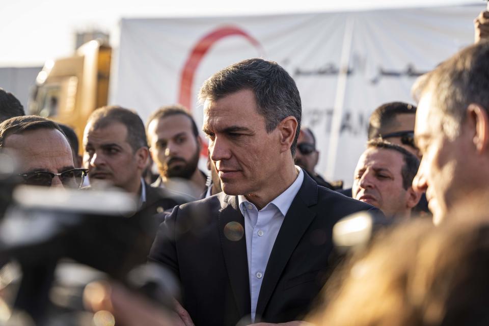 Pedro Sánchez, presidente del Gobierno de España, durante su visita a Israel y a los territorios palestinos. (Photo by Ali Moustafa/Getty Images)