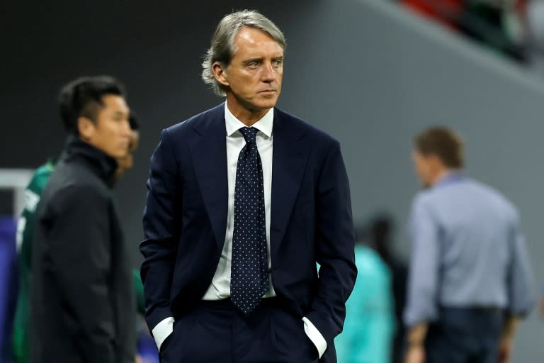 Italian coach Roberto Mancini is with <a class="link " href="https://sports.yahoo.com/soccer/teams/saudi-arabia/" data-i13n="sec:content-canvas;subsec:anchor_text;elm:context_link" data-ylk="slk:Saudi Arabia;sec:content-canvas;subsec:anchor_text;elm:context_link;itc:0">Saudi Arabia</a> in <a class="link " href="https://sports.yahoo.com/soccer/teams/qatar/" data-i13n="sec:content-canvas;subsec:anchor_text;elm:context_link" data-ylk="slk:Qatar;sec:content-canvas;subsec:anchor_text;elm:context_link;itc:0">Qatar</a> (KARIM JAAFAR)