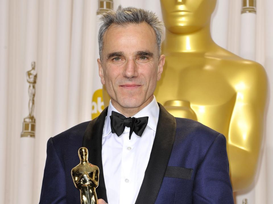 <p>Celebrating the career of the most acclaimed actor of his generation – pictured here after his record-breaking third Best Actor Oscar win for 2012’s ‘Lincoln’ – as he reaches 60. (Picture credit: WENN) </p>