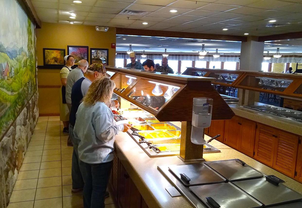 A trip to the buffet is one way to enjoy the Amish kitchen cooking at Der Dutchman.