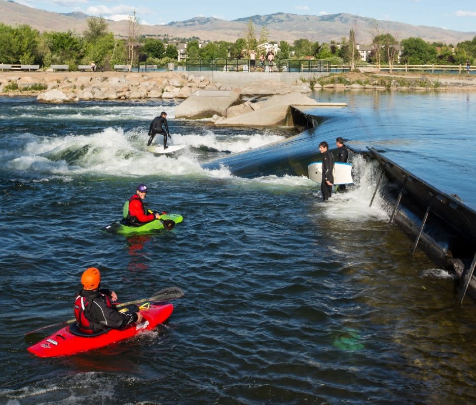 Boise Whitewater Park's adjustable waves cater to surfers and paddlers of all levels. <p>Courtesy of Visit Boise</p>