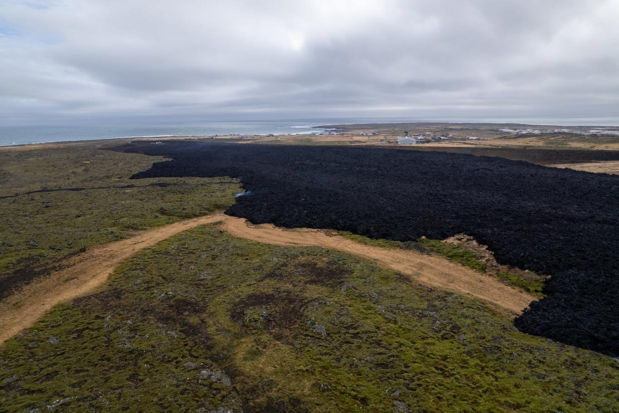 A view of a lava field formed after a volcanic eruption, near Hagafell in the Reykjanes Peninsula on March 17 (EPA)