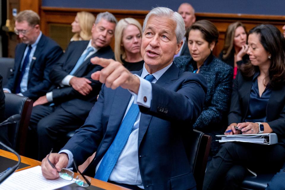 JPMorgan Chase & Co. Chairman and CEO Jamie Dimon appears before a House Committee on Financial Services Committee hearing on 