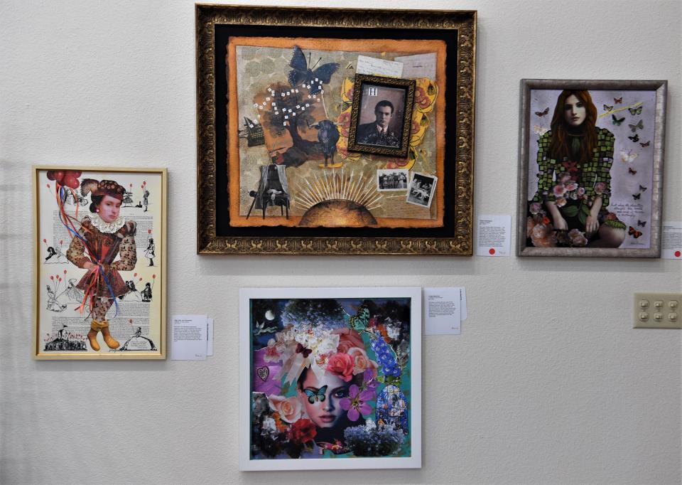 Four pieces of Janes Spears' artwork inside the Northlight Gallery at the Kemp Center for Arts in Wichita Falls.