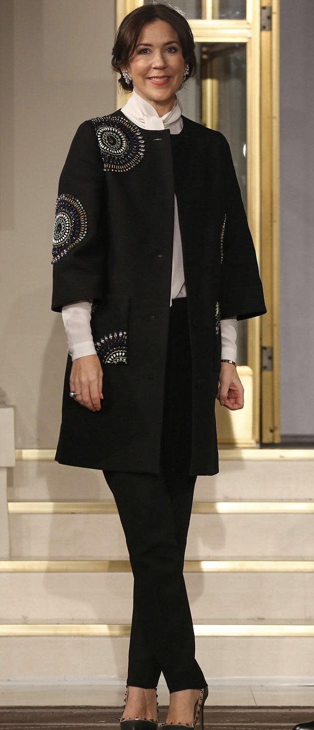 Embellished black coat on point!