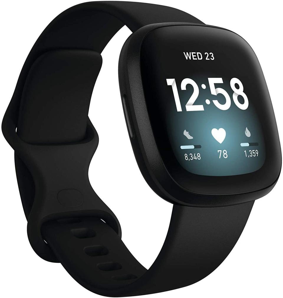 Fitbit Versa 3 Health & Fitness Smartwatch. Image via Amazon.