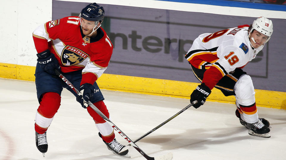 The Flames salvaged a potentially disastrous summer by inking Jonathan Huberdeau to an 8-year deal.  How are you feeling about the Tkachuk trade now?  (Getty)