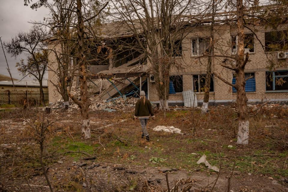 Natasha says the shelling has only stopped in Kobzartsi town since Ukraine liberated surrounding villages (Bel Trew)