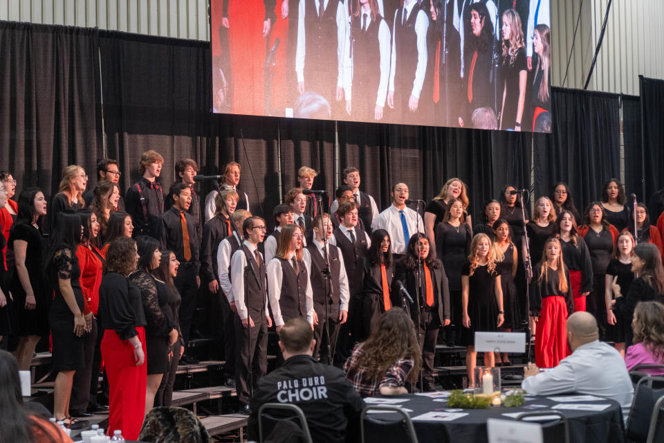 The Amarillo ISD Show Choir sings Tuesday morning at the 34th annual Amarillo Community Prayer Breakfast at the Amarillo Civic Center