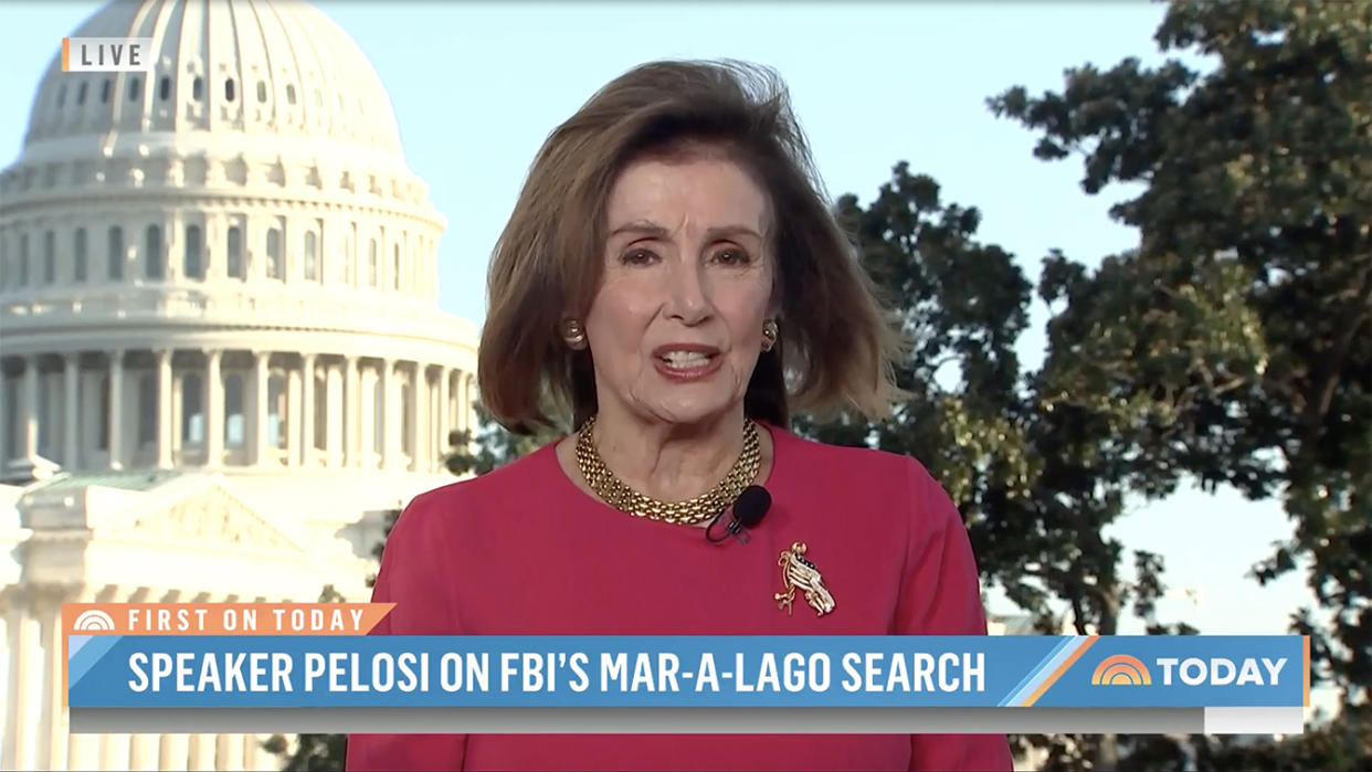 Nancy Pelosi in front of the U.S. Capitol in a screenshot from the Today show.