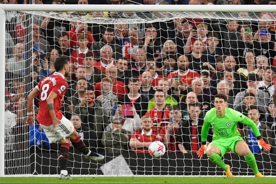 The moment: Bruno Fernandes was rewarded for a lovely bit of skill with a penalty (AFP via Getty Images)