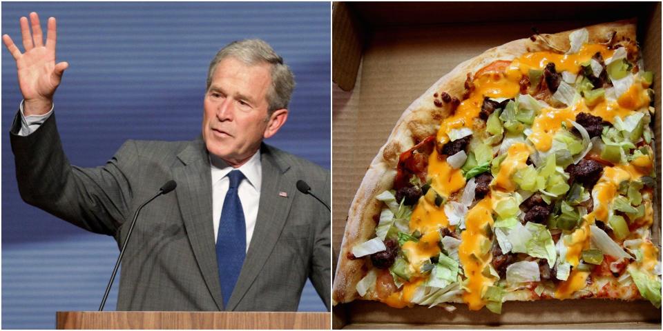 george w bush pizza