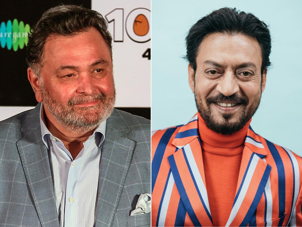 <p>File image: Late Bollywood actors Rishi Kapoor and Irrfan Khan</p> (EPA/Getty/DIFF)