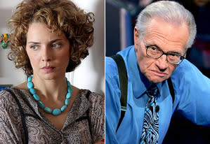 Mili Avital; Larry King  | Photo Credits: Hulu; Paul Hawthorne/Getty Images