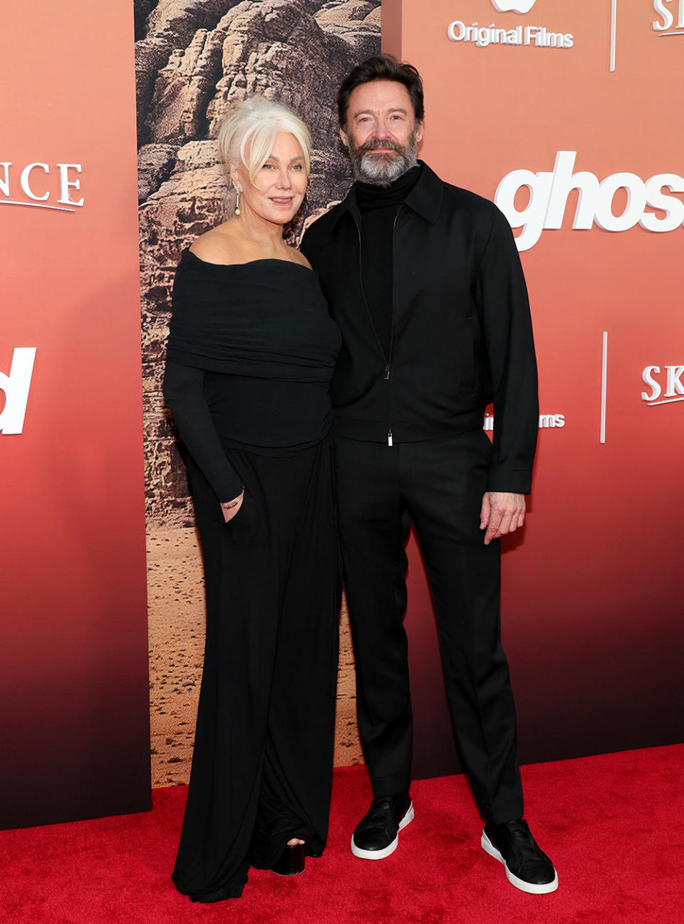 (L-R) Deborra-Lee Furness and Hugh Jackman attend the Apple Original Films' "Ghosted" New York Premiere at AMC Lincoln Square Theater on April 18, 2023 in New York City.