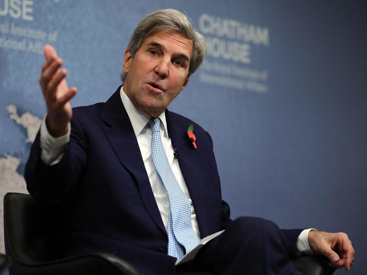 Former US Secretary of State John Kerry reflects on the success of the Iran deal during an event at Chatham House: Getty