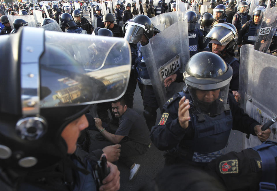 Mexico fuel gas price increase protest demonstration police riot violence