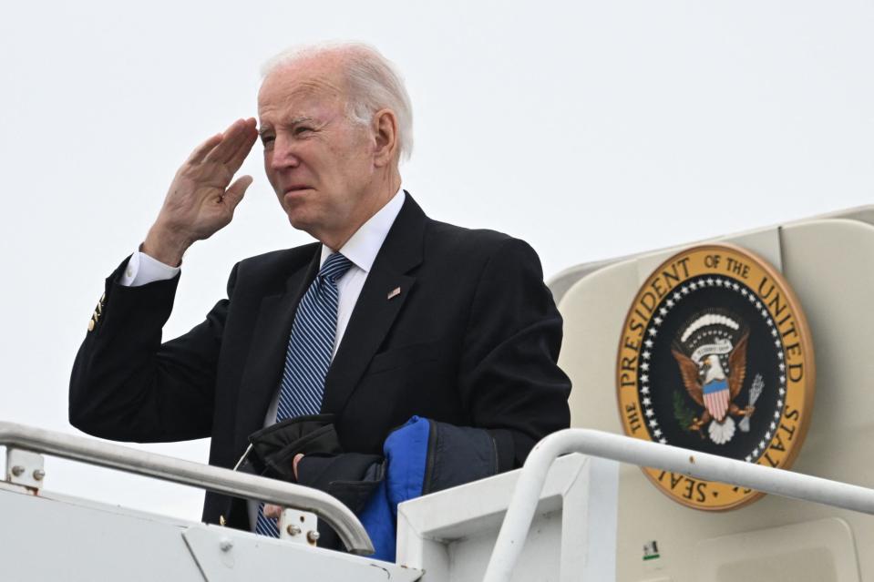 US-Präsident Biden ordnete den Abschuss des mutmaßlichen Spionageballons an. - Copyright: Photo by ANDREW CABALLERO-REYNOLDS/AFP via Getty Images