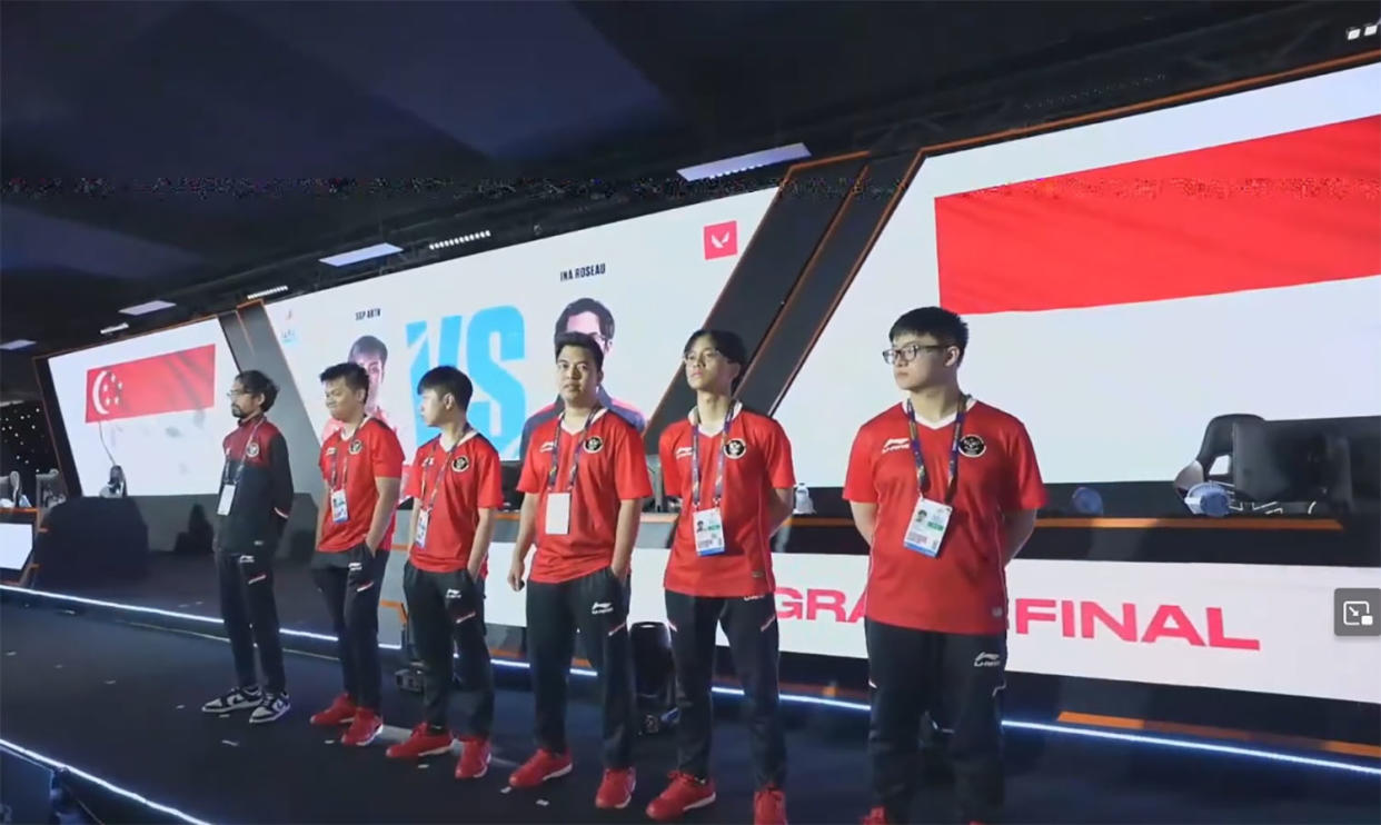 Indonesia's VALORANT SEA Games squad (Screenshot: SEA Games YouTube)