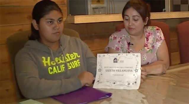 Lizeth and her mother were left shocked after she received the award. Photo: KPRC