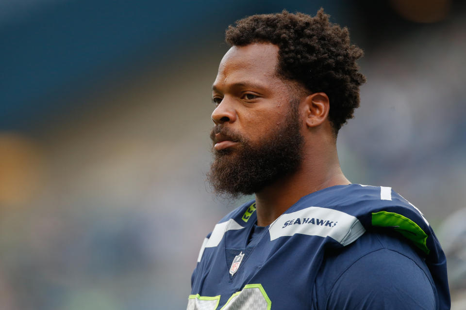 Seattle Seahawks Defensive end Michael Bennett took to Twitter to tell the world about an incident he had with the Las Vegas Police in August. (Getty Images)