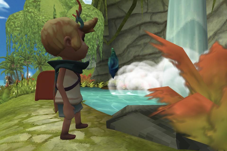 Players are guided through a meditation at the island's waterfall (Apart Of Me)