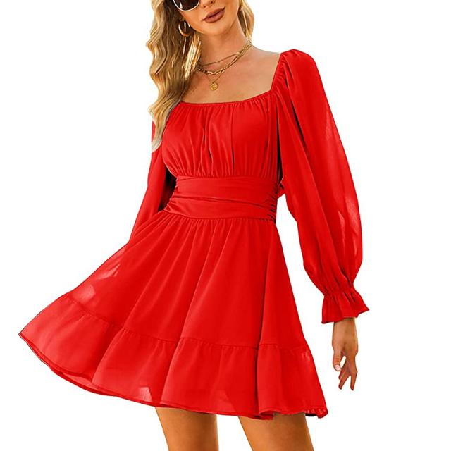 EXLURA Women Tie Back Summer Dresses Mini Dress