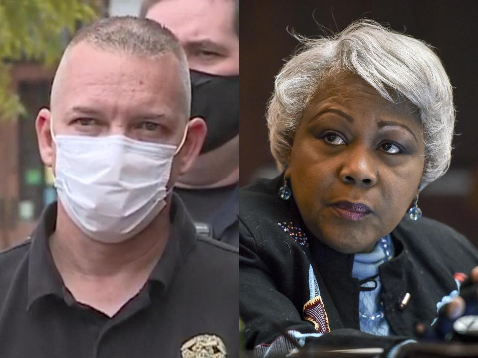 Left: Sgt. Kevin McGee. Right: Virginia state Senator Louise L. Lucas. (Photo: WAVY/Getty)