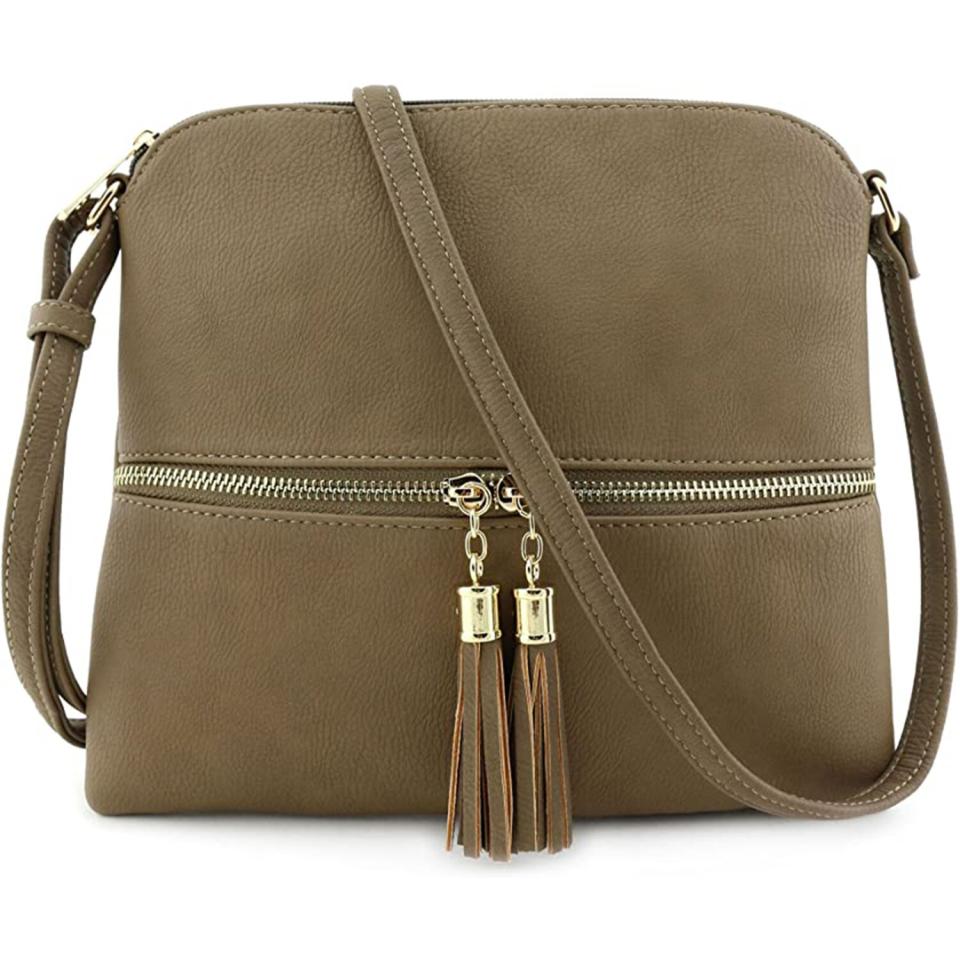 Lightweight Medium Crossbody Bag with Tassel