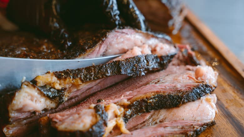 beef brisket on cutting board