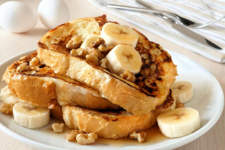 Syrupy Banana-Nut Overnight French Toast